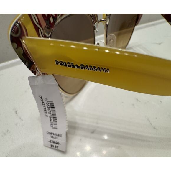 Dolce & Gabbana DG4277 Sicilian Cat Eye Sunglasses in Yellow Acetate No Case NWT - Picture 4 of 8